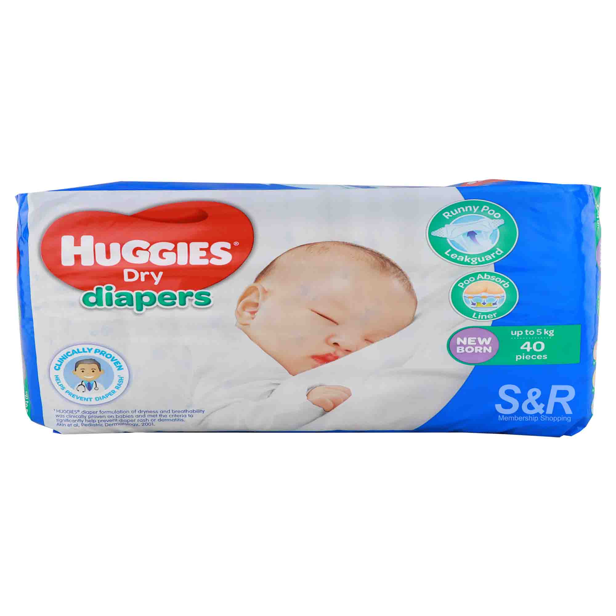 Huggies Dry Diapers New Born 40pcs
